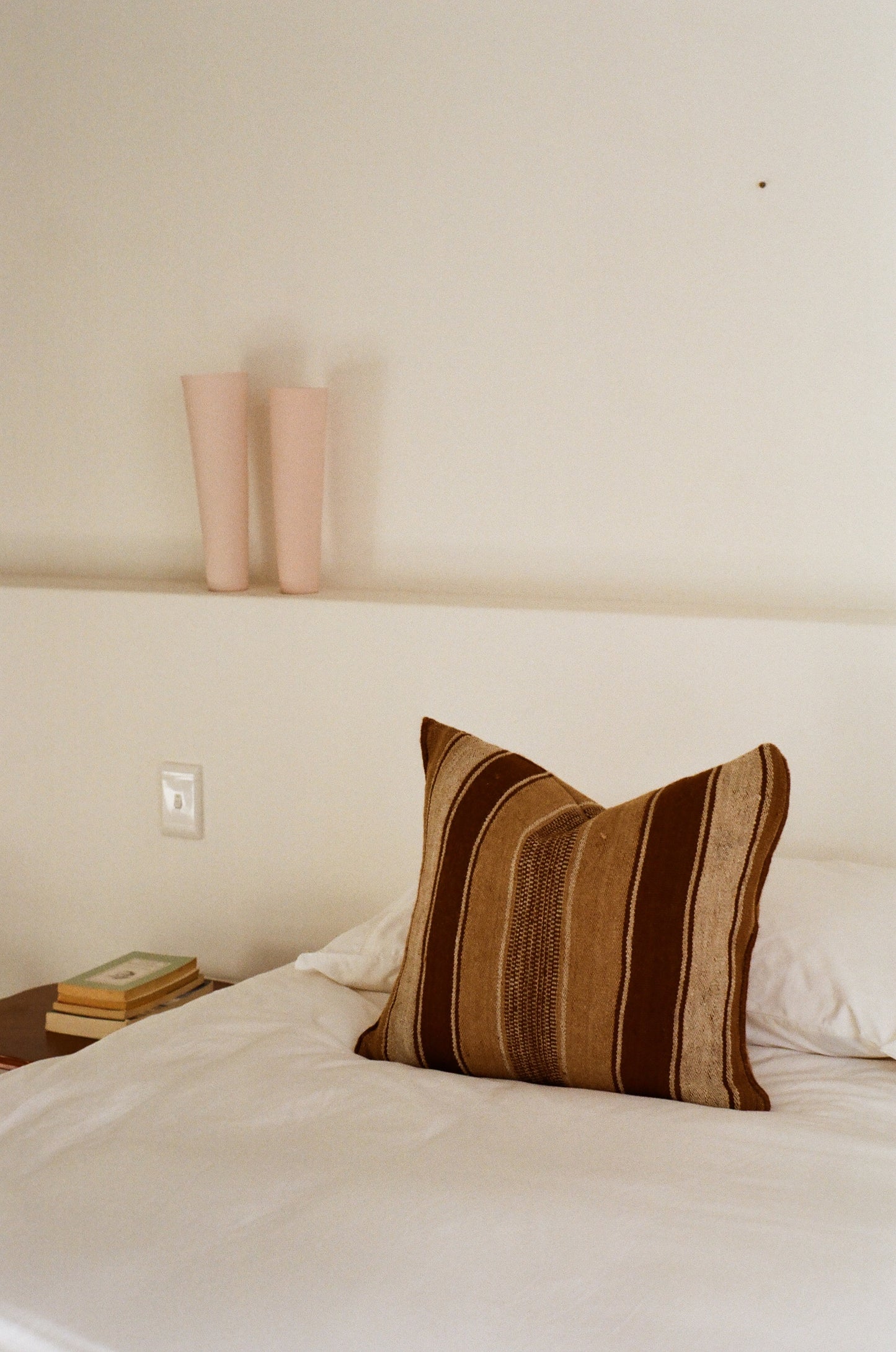 Brown alpaca wool cushion cover