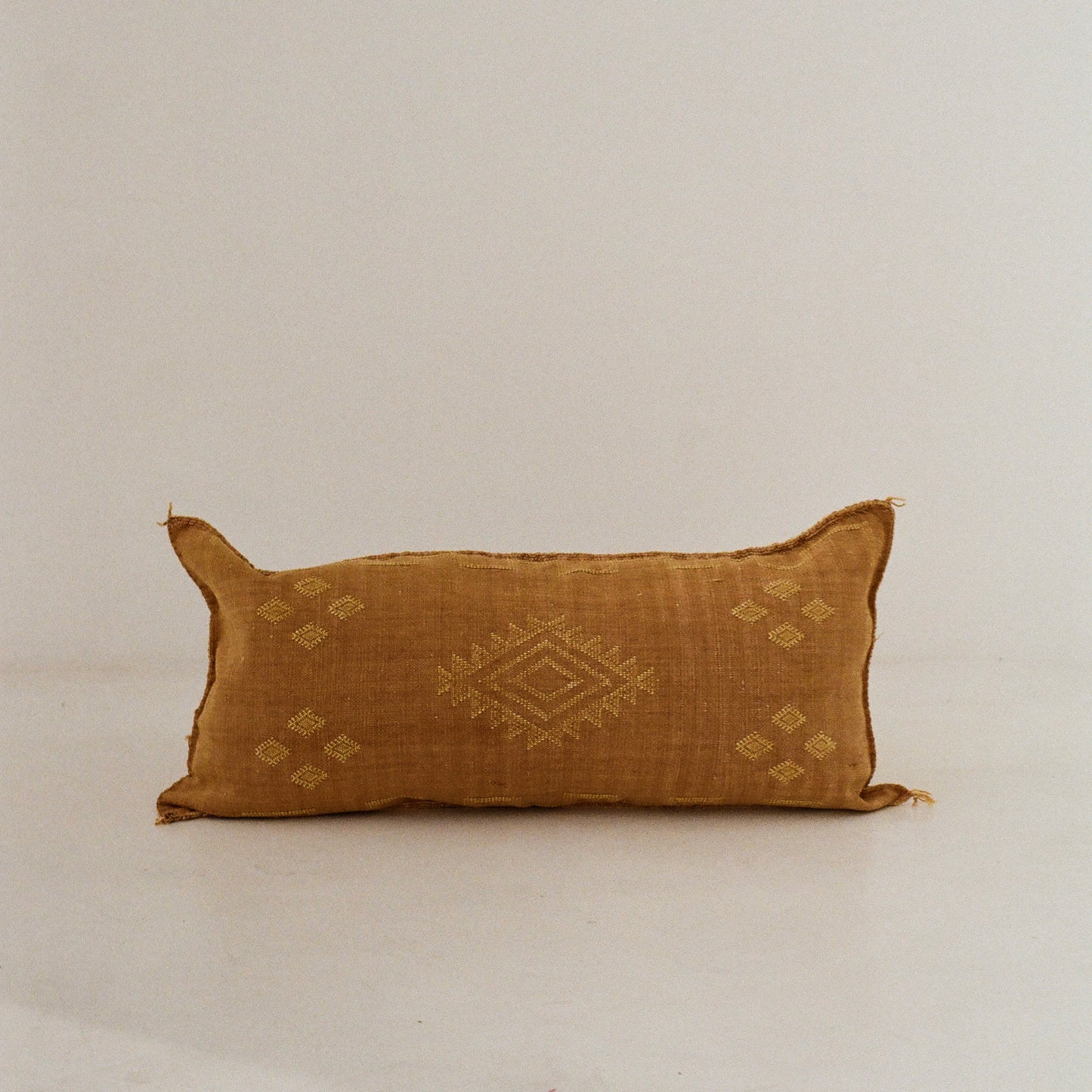 Ochre Cactus Silk Cushion