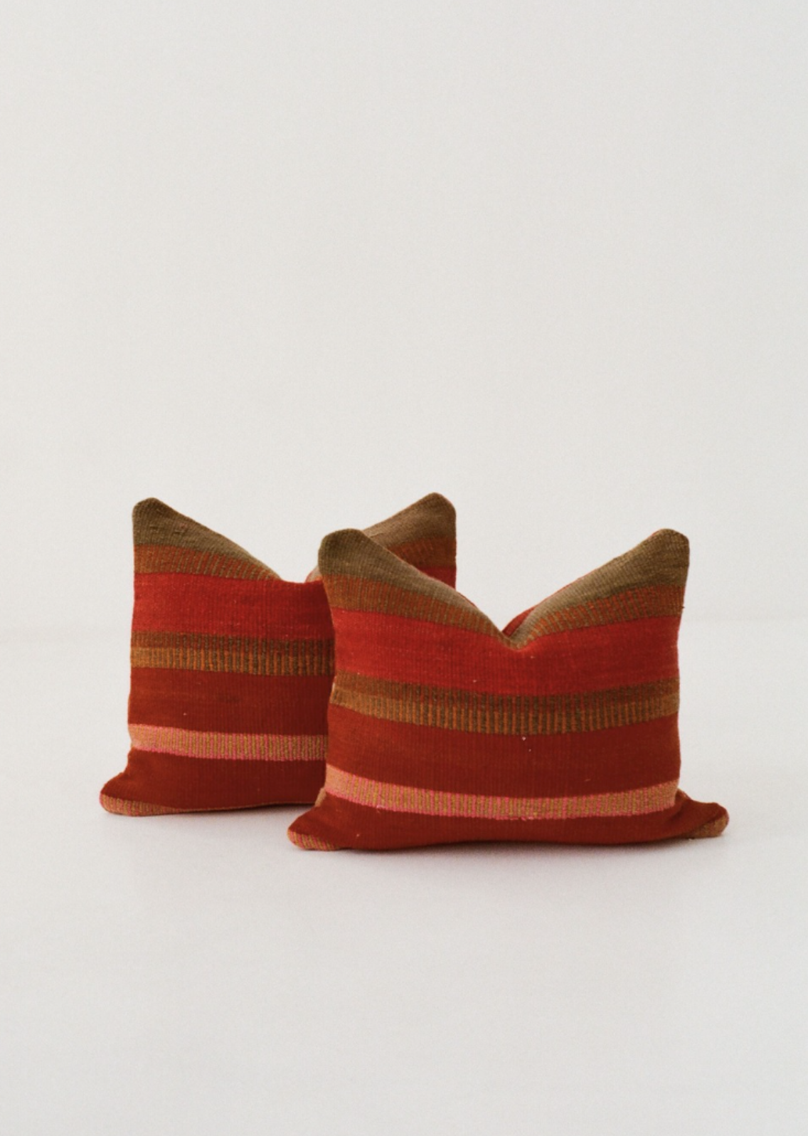 Red and brown stripe cushion cover
