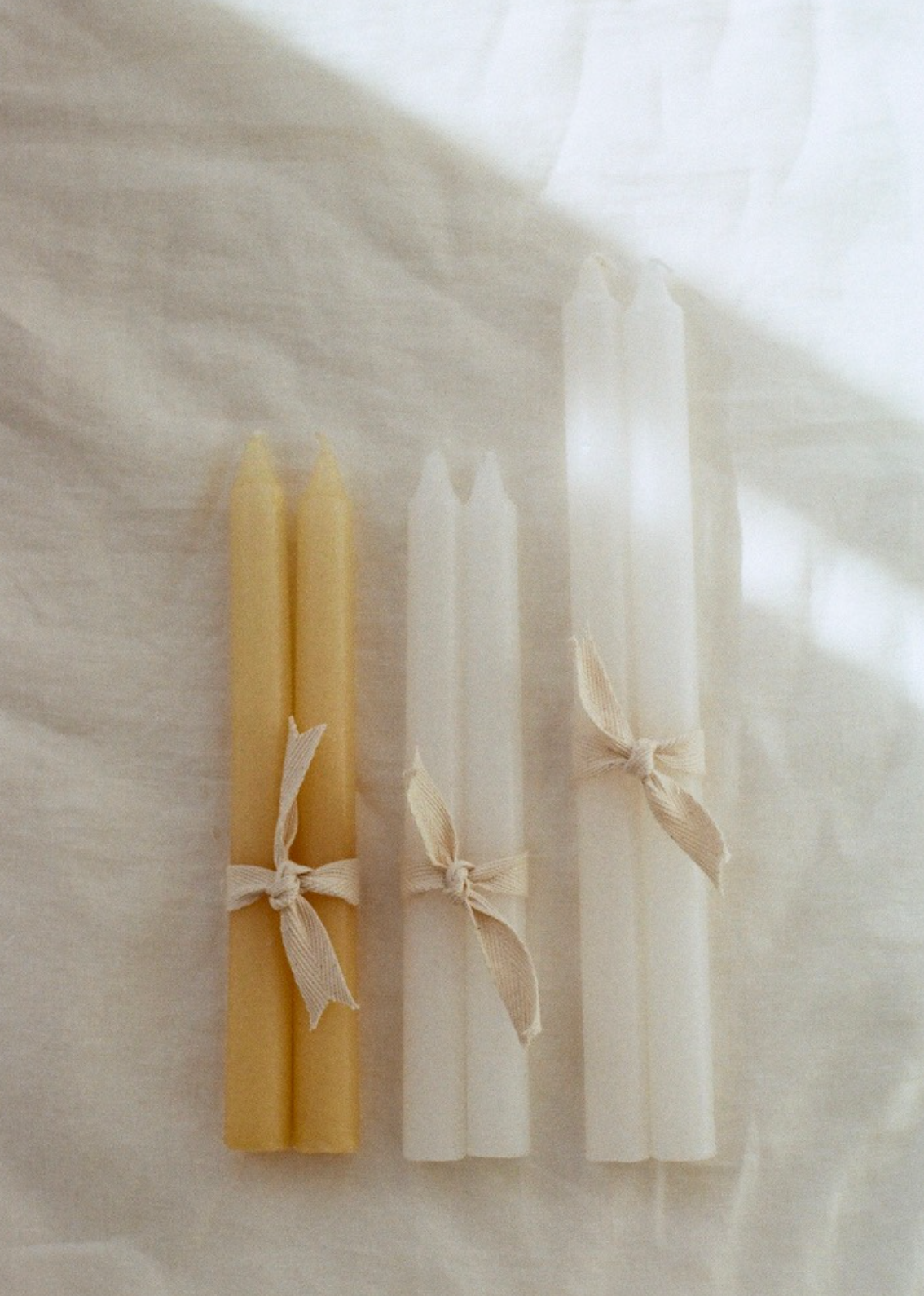 Cream dinner candles