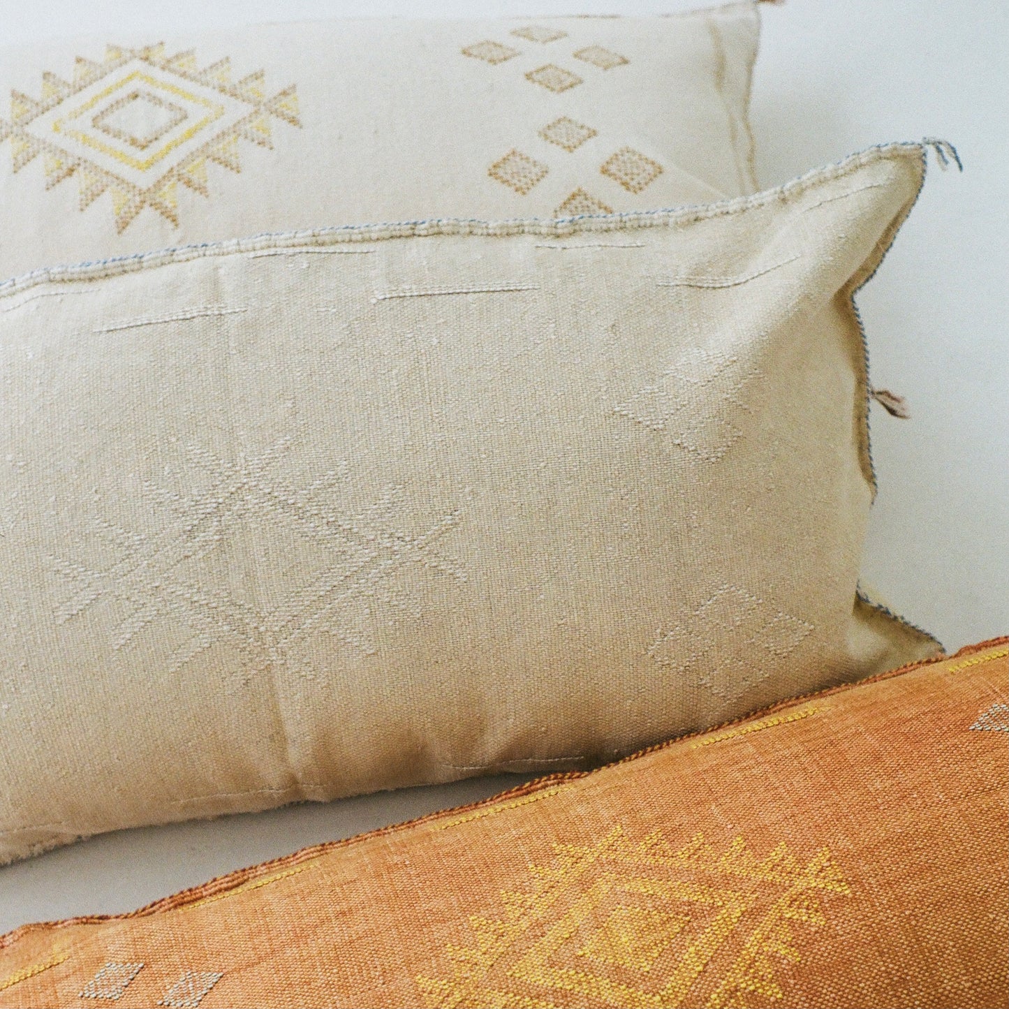 Beige Cactus Silk Cushion