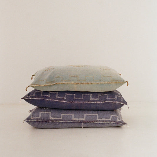 Blue Cactus Silk Cushions