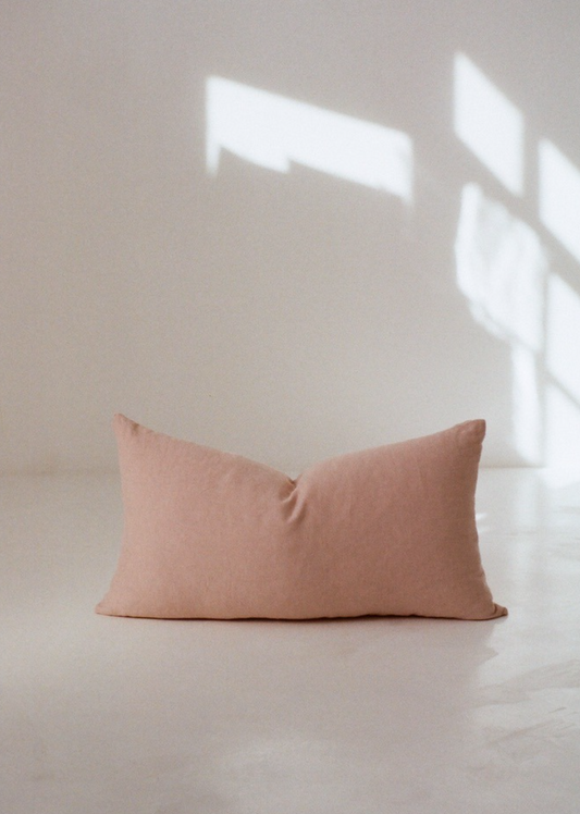 Ballet pink linen cushion cover (Made to order)