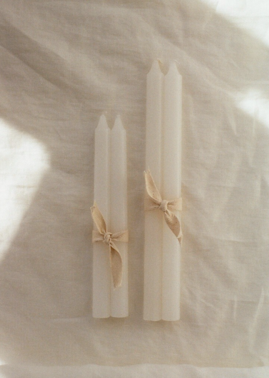 White dinner candles