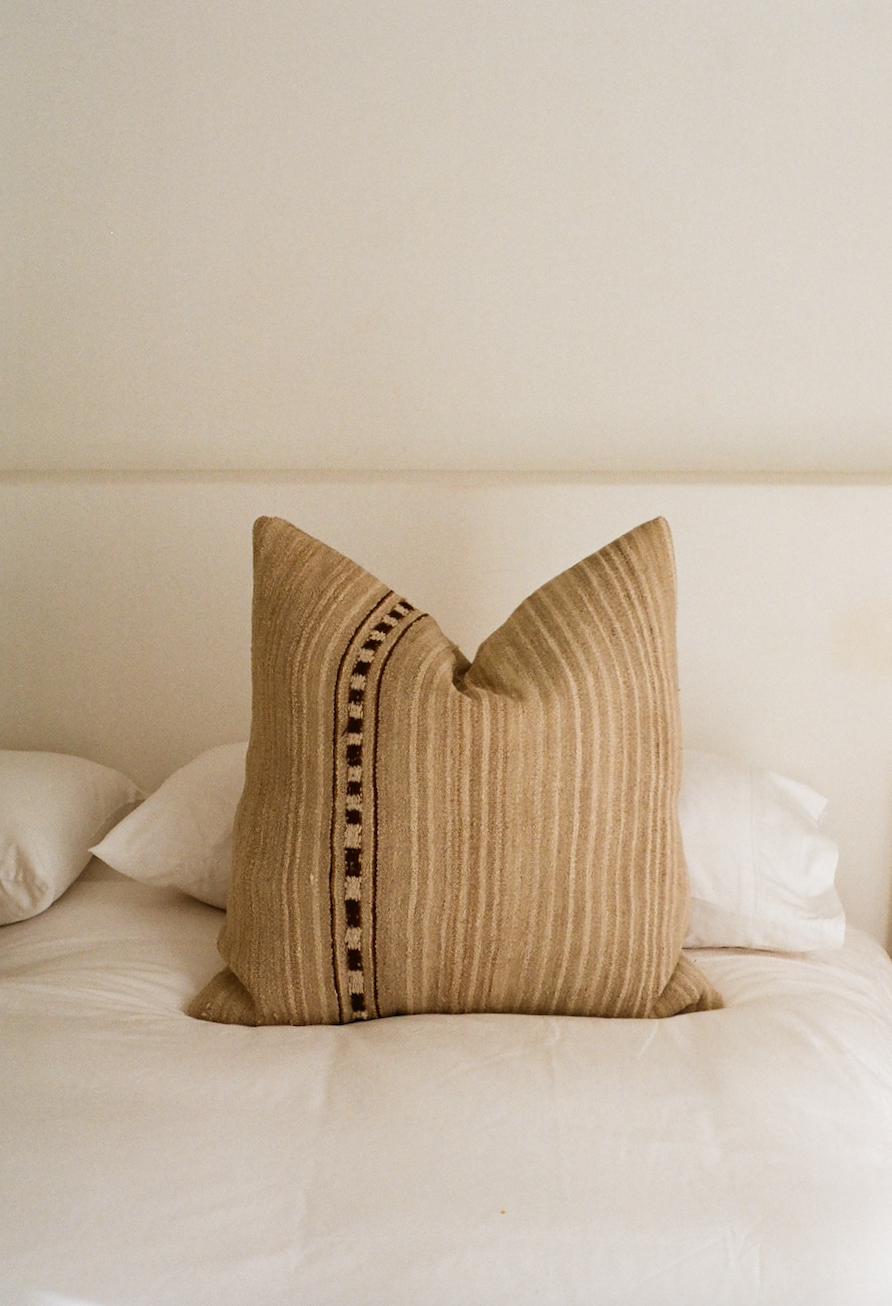 Beige with Stripe Peruvian Cushion
