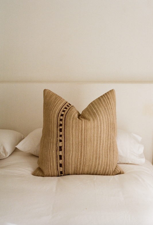 Beige with Stripe Peruvian Cushion