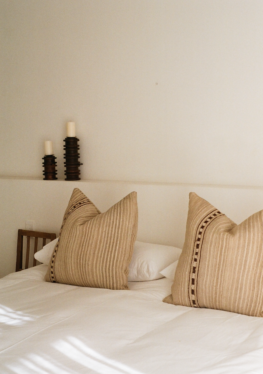 Beige with Stripe Peruvian Cushion