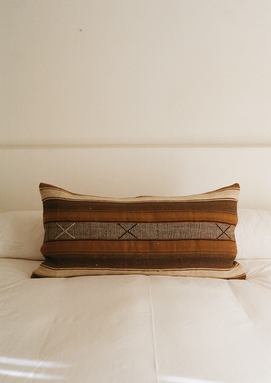 Brown Oblong Peruvian Cushion