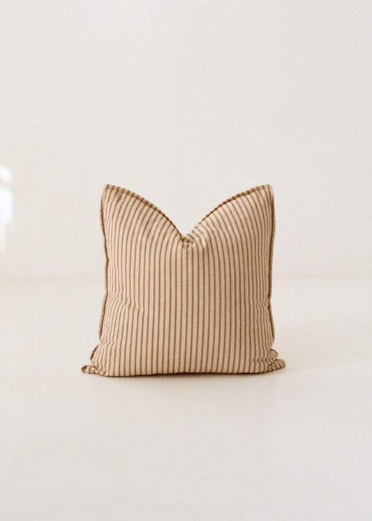 Brown ticking cushion cover 60x60