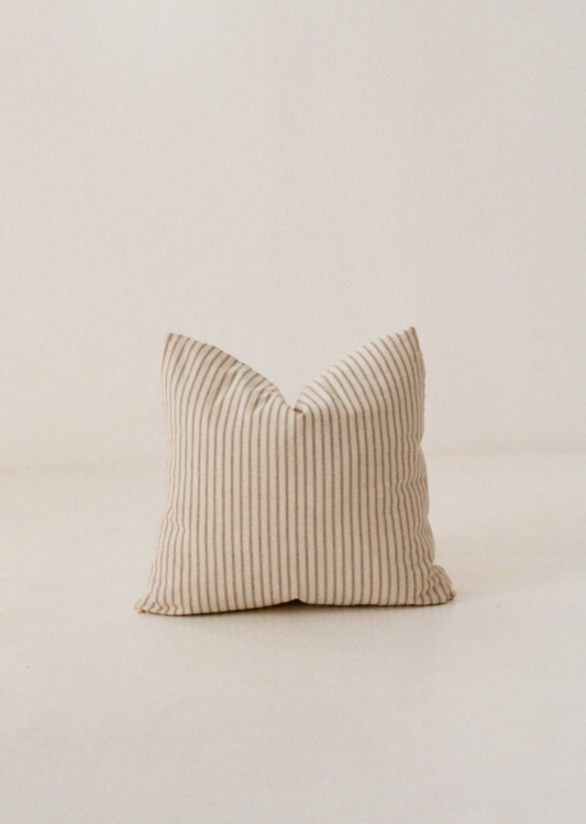 Blue ticking cushion cover  50 x 55